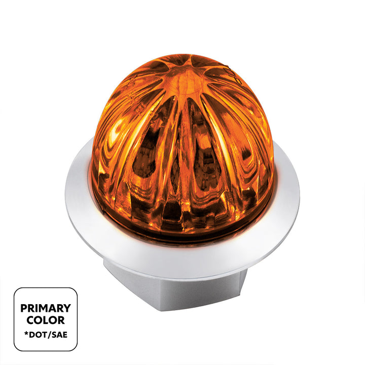 4 LED 3/4" Mini Watermelon Double Fury Light With Clear Lens - Amber &amp; Blue LED United Pacific 39231