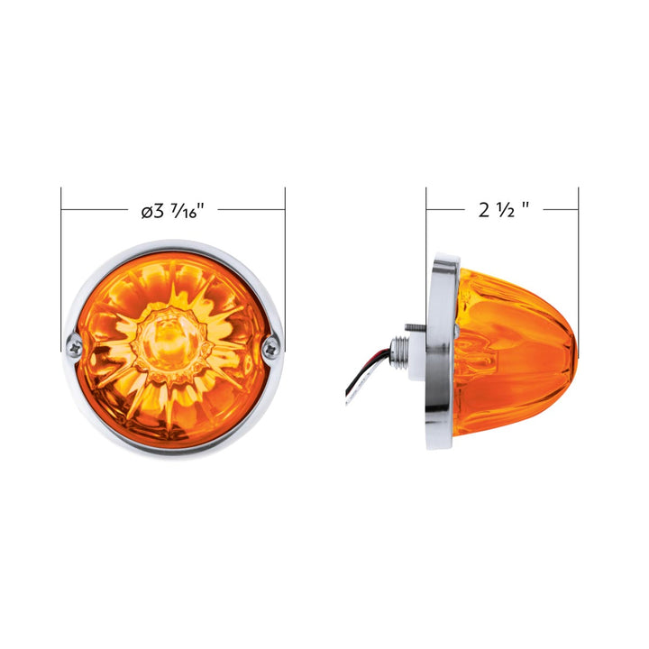 Glass Watermelon Light Kit With 2 LED Light-Amber LED/Amber Lens