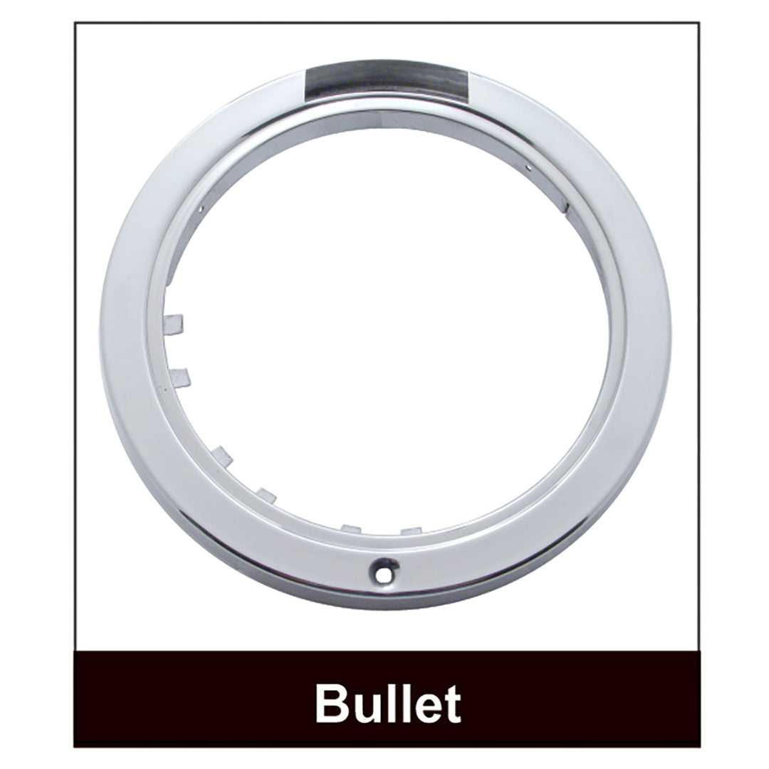 Stainless Bullet Classic Headlight 11 LED Bulb With LED Signal - Clear Lens