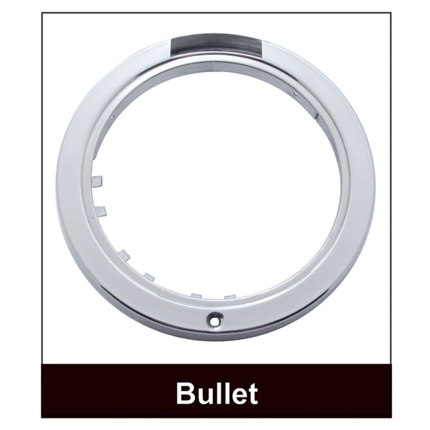 Stainless Bullet Classic Headlight 11 LED Bulb With LED Signal - Clear Lens