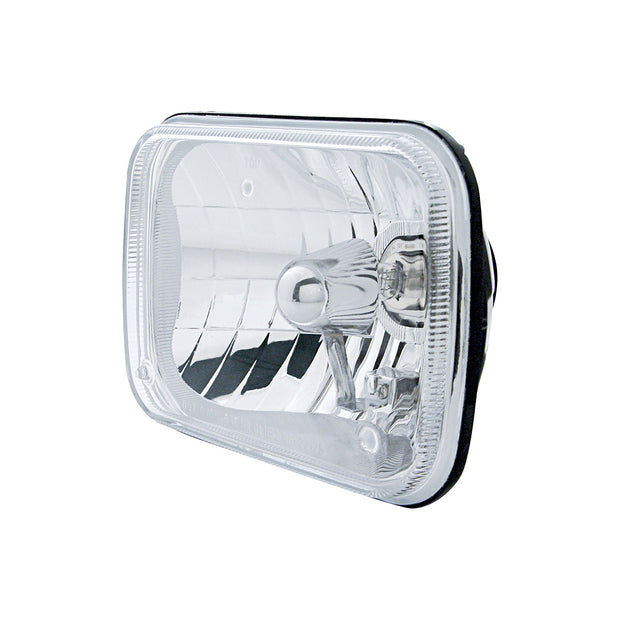 5" X 7" Crystal Rectangular Headlight, Glass Lens