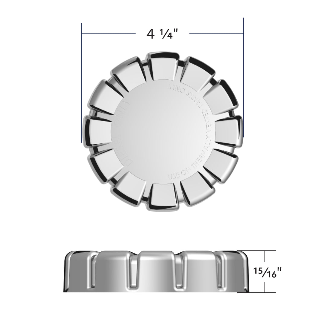 Chrome Plastic Fuel Cap Cover For Kenworth - Non-Locking