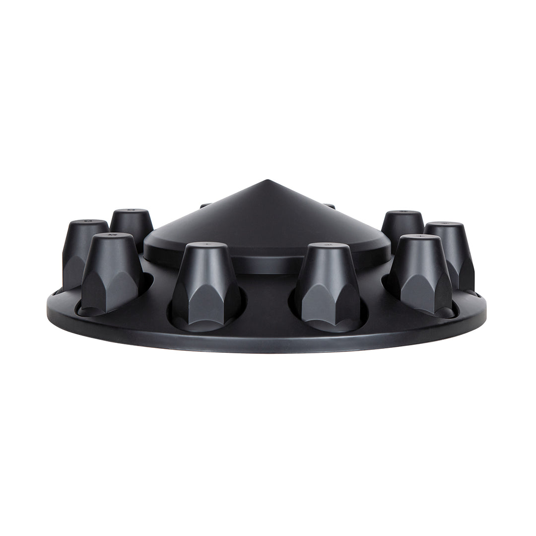 Pointed Front Axle Cover With 33mm Standard Thread-On Nut Covers - Matte Black