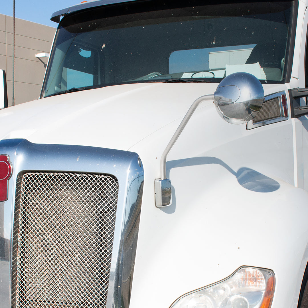 Chrome Hood Mirror For 2013-2021 Kenworth T680 - Driver