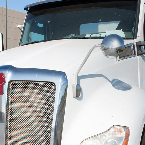 Chrome Hood Mirror For 2013-2021 Kenworth T680 - Driver