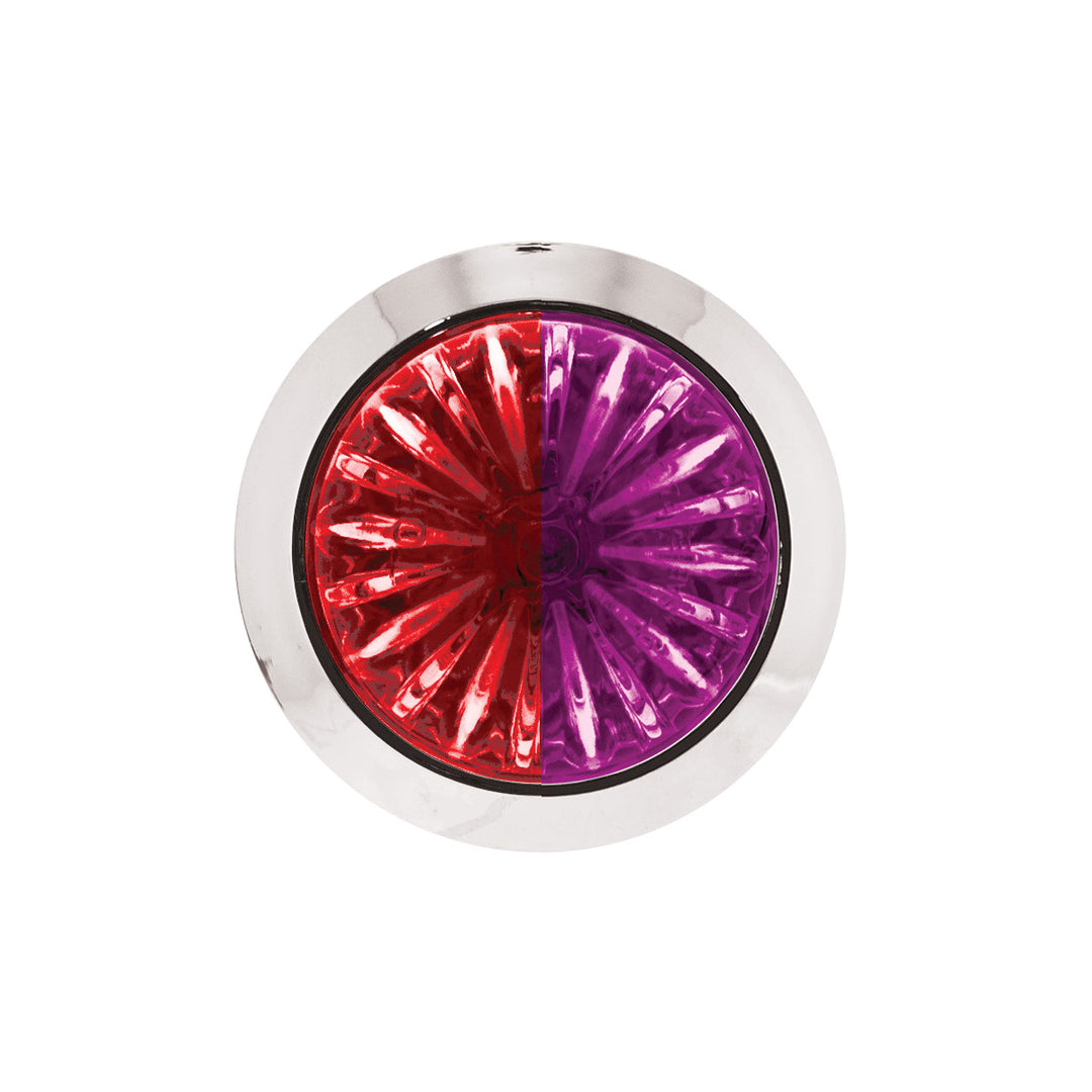 4 LED 3/4" Mini Watermelon Double Fury Light With Clear Lens (Clearance/Marker) - Red &amp; Purple LED