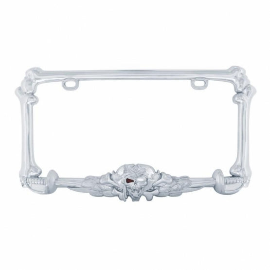 Pirate License Plate Frame - Chrome