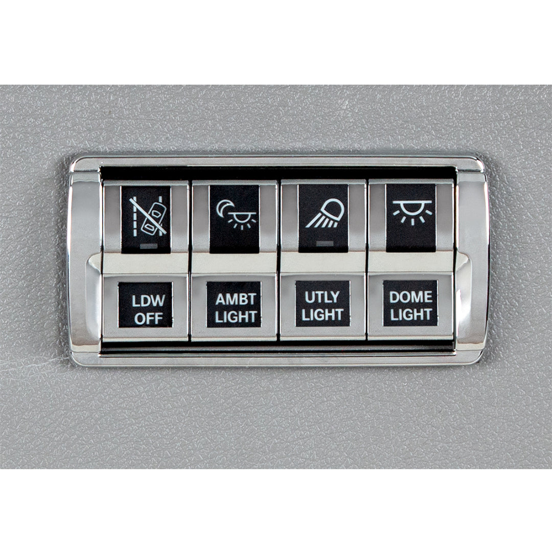 Chrome 4-Switch Dash Panel Trim For 2018-2023 Freightliner Cascadia