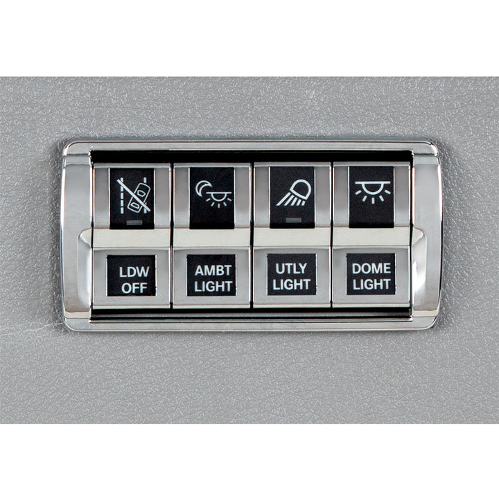Chrome 4-Switch Dash Panel Trim For 2018-2023 Freightliner Cascadia