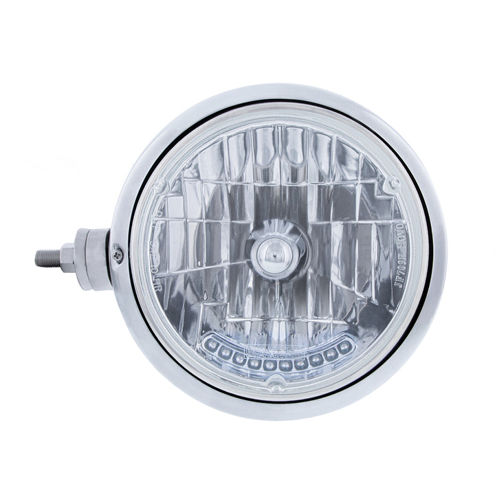 SS Guide 682-C Style Headlight Assembly W/Crystal Lens &amp; 10 LEDs Position Light - L/H (Horizontal Mount)