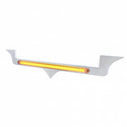 Chrome Hood Emblem Trim With 24 LED GloLight Bar For Kenworth - Amber LED/Clear Lens
