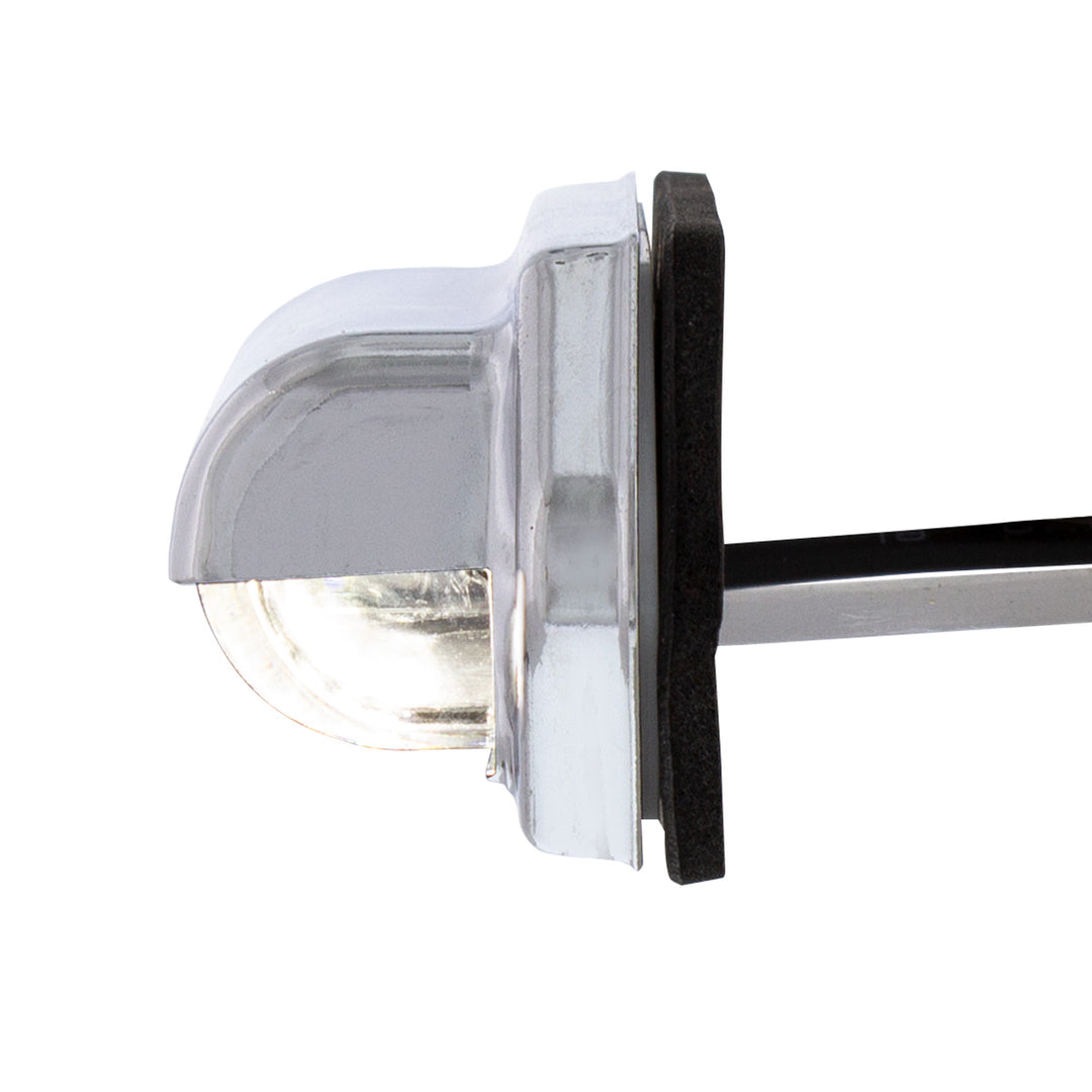 2 White LED Chrome License Plate Light/Utility Light - Competition Series