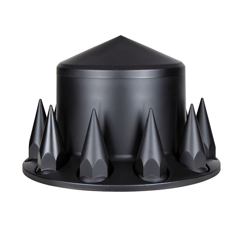 Pointed Axle Cover Combo Kit With 33mm Spike Thread-On Nut Covers & Nut Cover Tool - Matte Black