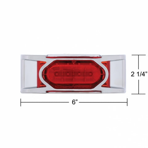 16 LED Reflector Light (Clearance/Marker) With Chrome Bezel - Red LED/Red Lens