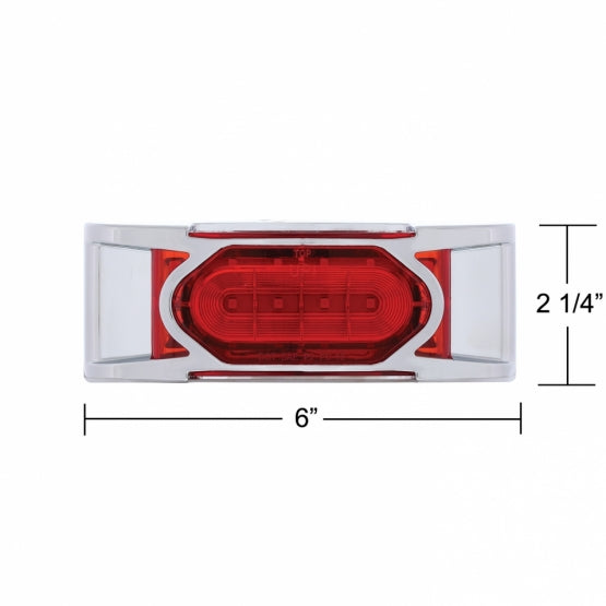 16 LED Reflector Light (Clearance/Marker) With Chrome Bezel - Red LED/Red Lens