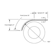 60" 430 Stainless Steel (16ga) Smooth Half Fender - SE Series (Pair)