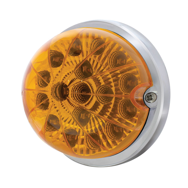 17 LED Dual Function Watermelon Clear Reflector Flush Mount Kit - Amber LED/Amber Lens