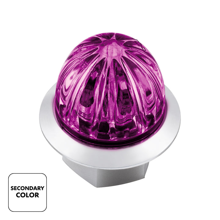 4 LED 3/4" Mini Watermelon Double Fury Light With Clear Lens (Clearance/Marker) - Amber &amp; Purple LED