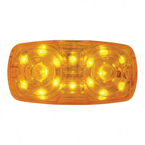 16 LED 4" X 2" Rectangular Light (Clearance/Marker)- Amber LED/Amber Lens