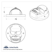 Chrome Plastic Skull Bezel For 2-1/2" Light Grommet