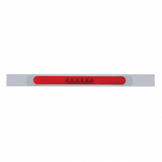 Chrome Top Mud Flap Plate With 28 LED 17" GloLight Bar & Bezel - Red LED/Red Lens (Each)