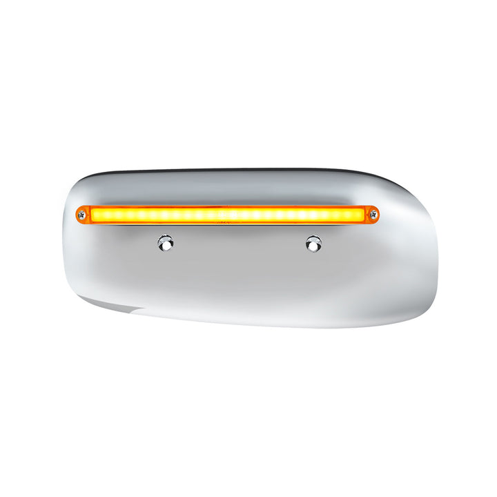 24 LED GloLight Rear Headlight Housing Cover For 2008-2023 Peterbilt 389 (Driver)- Amber LED/Lens