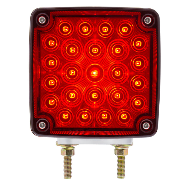 52 LED Double Stud Double Face Turn Signal Light (Driver) - Amber & Red LED/Amber & Red Lens