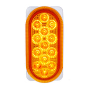 26 LED Dual Function Reflector Double Face Oval Light With SS Bracket - Amber & Red LED/Amber & Red Lens