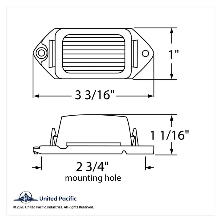 Rectangular Light (Clearance/Marker) With White Base - Amber Lens