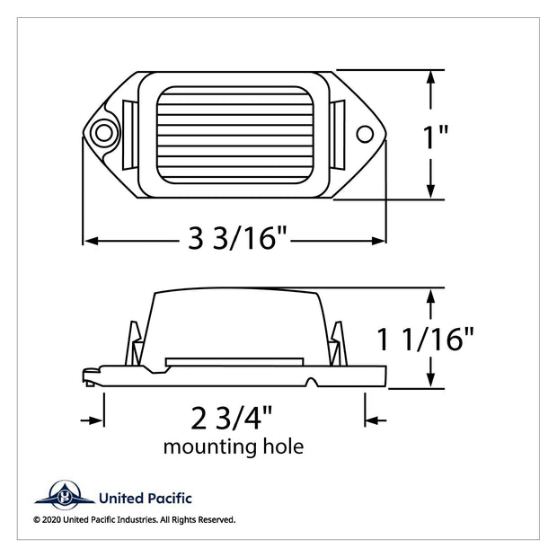Rectangular Light (Clearance/Marker) With White Base - Amber Lens