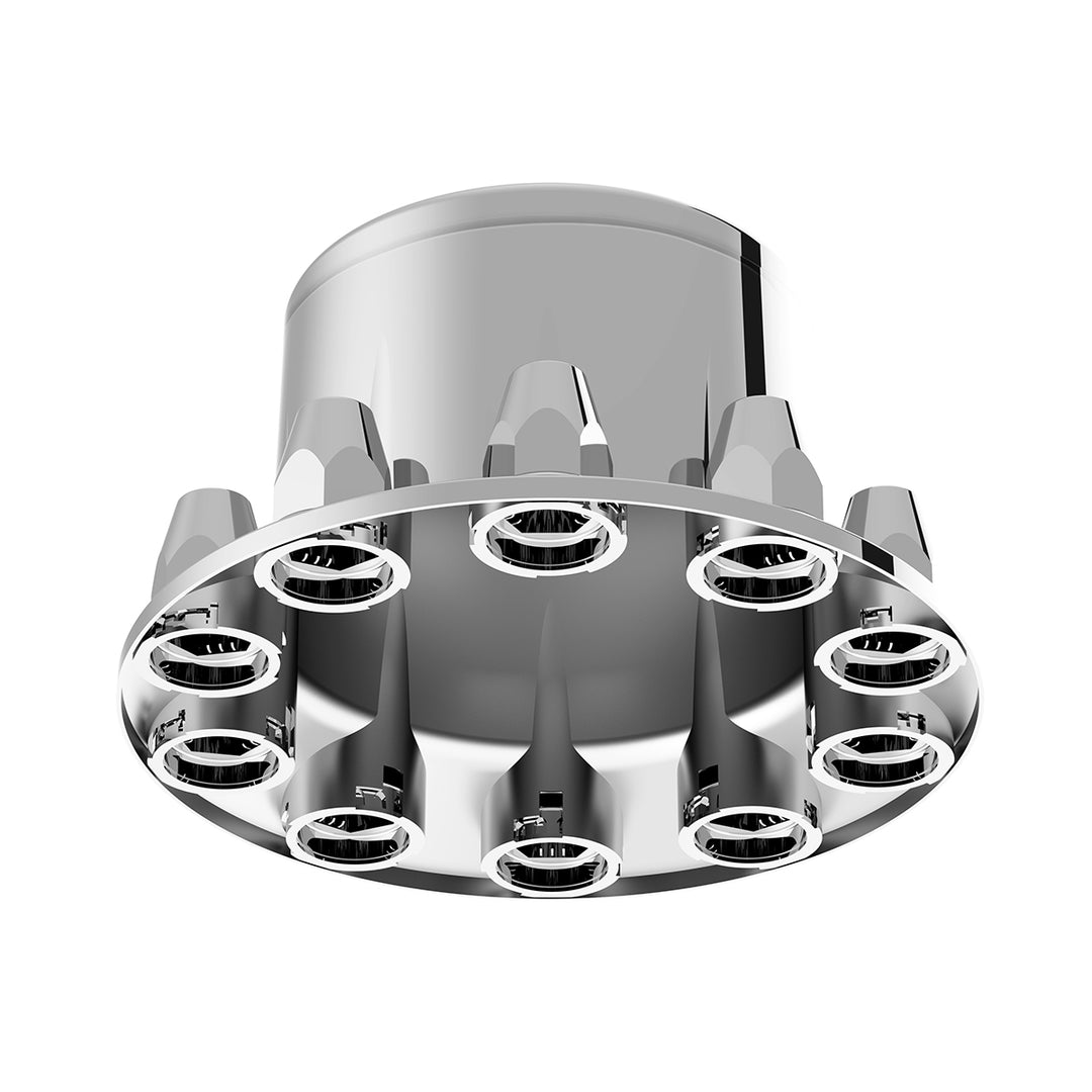 Dome Rear Axle Cover With 33mm Standard Style Push-On Nut Covers - Chrome