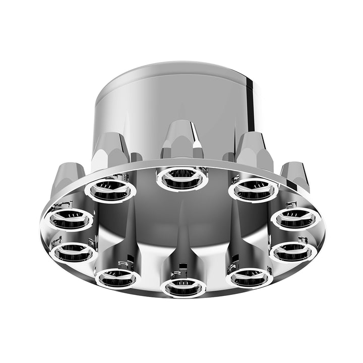 Dome Rear Axle Cover With 33mm Standard Style Push-On Nut Covers - Chrome