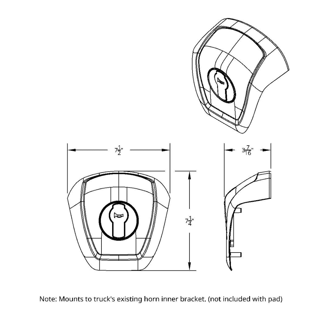 Chrome Steering Wheel Horn Pad For 2013-2021 Kenworth T680