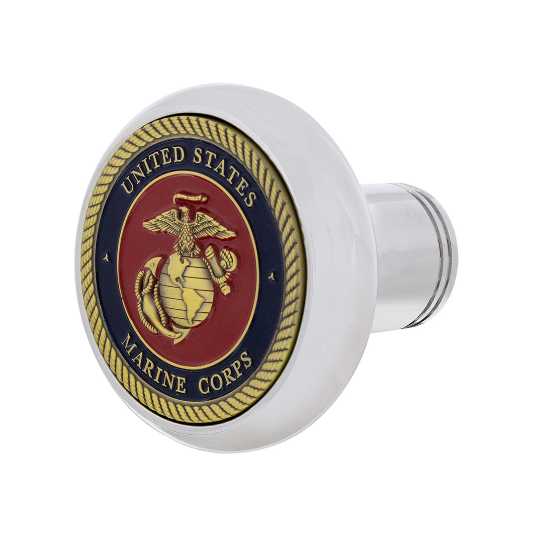 Deluxe Military Medallion Air Valve Knobs - Marine