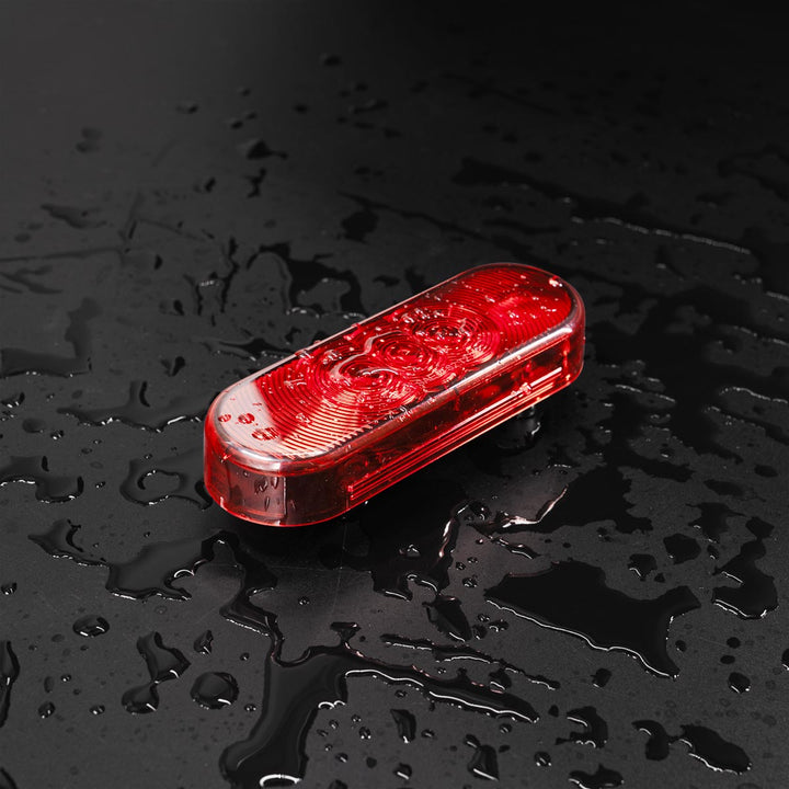 3 LED 6" Oval Light (Stop, Turn, &amp; Tail)- Red LED/Red Lens