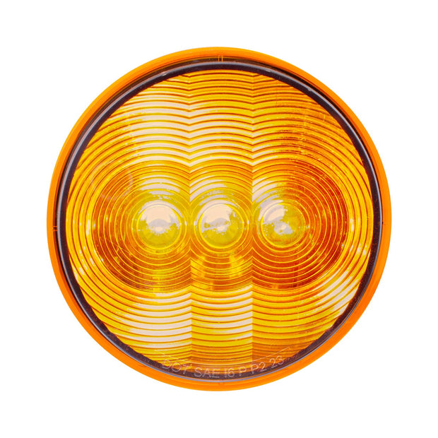 3 LED 4" Round Light(Turn Signal)-Amber LED/Amber Lens