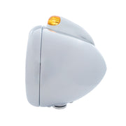 Stainless Steel Guide 682-C Headlight H4 & Dual Mode LED Signal - Amber Lens