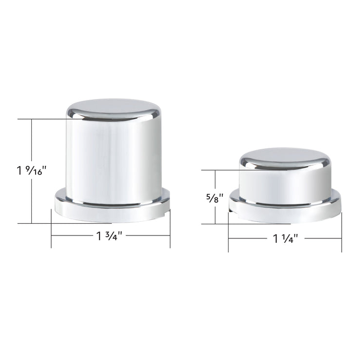 Chrome Plastic Huck Rivet/Nut Cover Set