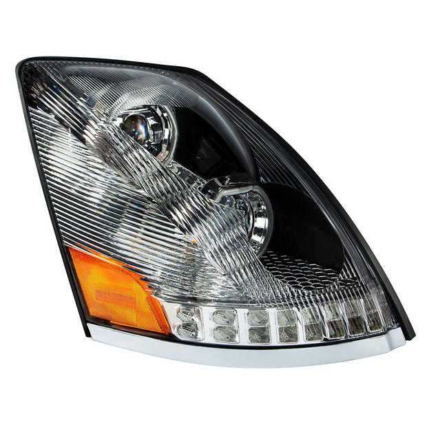 Chrome 10 LED Headlight For 2003-2017 Volvo VN/VNL - Passenger Side