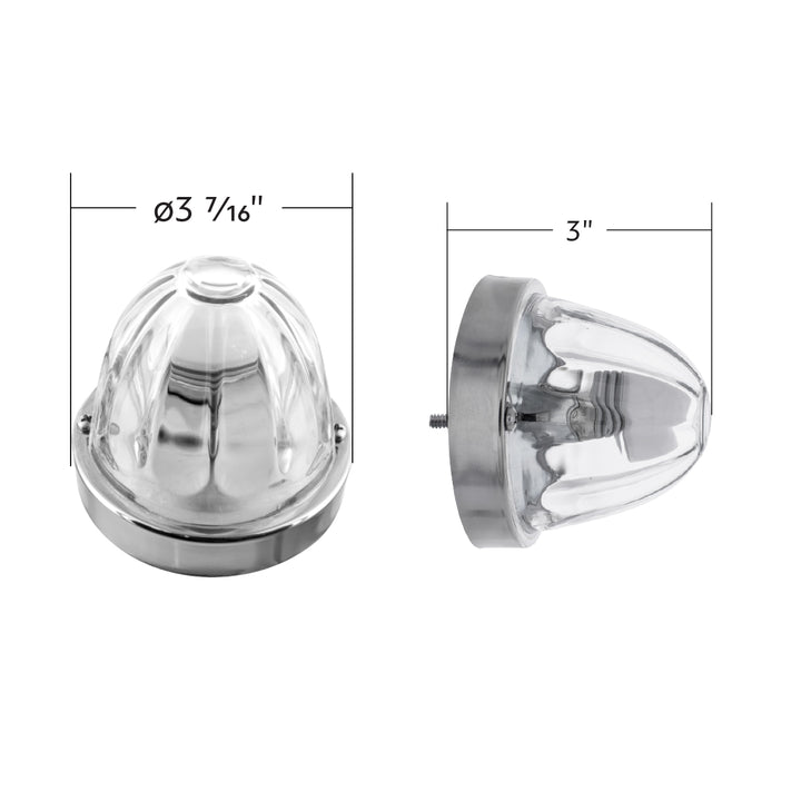 Dual Function Clear Glass Watermelon Flush Mount Kit With LED Bulb - Red