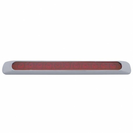 11 LED 17" Light Bar (Stop, Turn &amp; Tail) With Chrome Bezel - Red LED/Red Lens