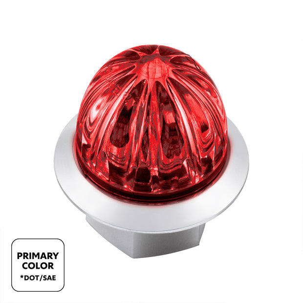 4 LED 3/4" Mini Watermelon Double Fury Light With Clear Lens (Clearance/Marker) - Red & White LED