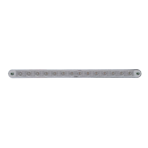 14 LED 12" Sequential Light Bar With Bezel - Red LED/Clear Lens