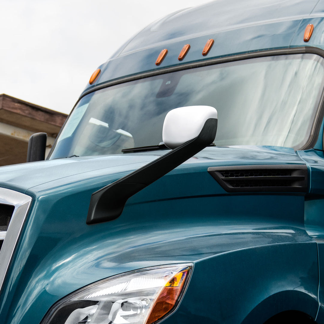 Chrome Plastic Hood Mirror Cover For 2018-2024 Freightliner Cascadia-Driver