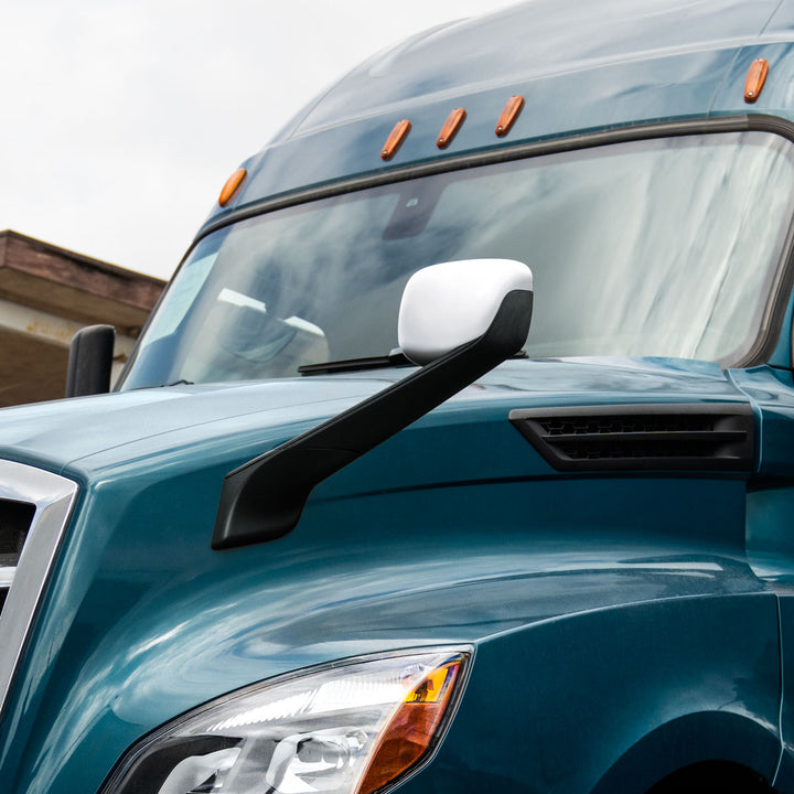 Chrome Plastic Hood Mirror Cover For 2018-2024 Freightliner Cascadia-Driver