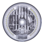 7" Crystal Headlight With 34 White LED Position Light