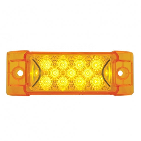 13 LED Reflector Rectangular Light (Clearance/Marker) - Amber LED/Amber Lens