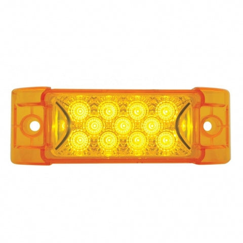 13 LED Reflector Rectangular Light (Clearance/Marker) - Amber LED/Amber Lens