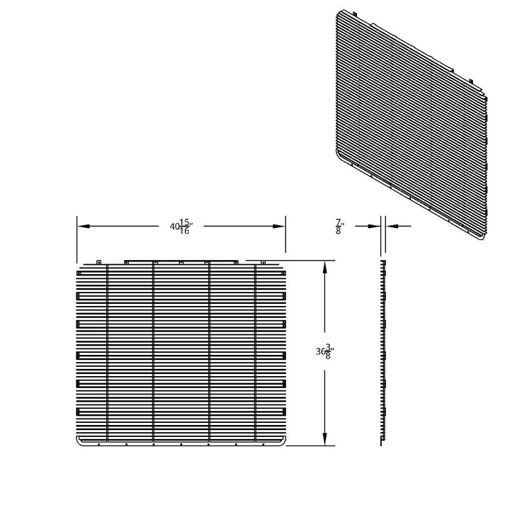 Aluminum Billet Style Grille Insert With Horizontal Bars For Peterbilt 389