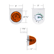 Star-Burst Glass Watermelon Light With Stainless Steel Light Bracket Kit-Amber LED/Dark Amber Lens